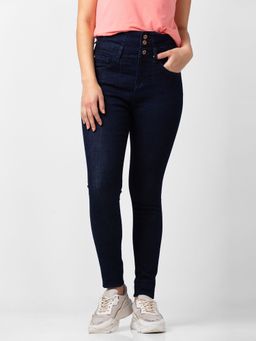 Spykar - Women Dark Blue Lycra Skinny Fit Regular Length Jeans (adora)