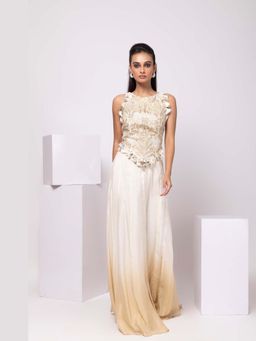 SMRITI - White Embellished Mirage Palazzo and Top