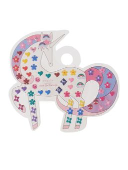 Accessorize London - Girls Multi Unicorn Stick On Earrings