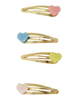Accessorize London - Girls Multi Heart Hair Clips (Pack of 4)