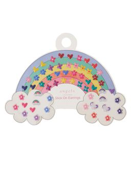 Accessorize London - Girls Multi Rainbow Stick-On Earrings