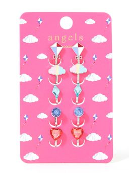 Accessorize London - Kids Cloud Earrings (Pack of 5)