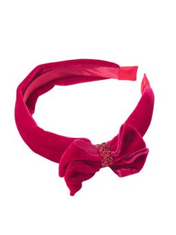 Accessorize London - Girls Velvet Bow Red Hair Band