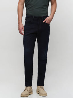 Selected - Dark Blue Mid Rise Straight Fit Jeans