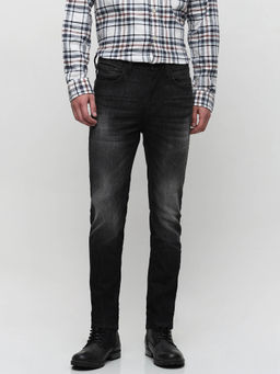 Selected - Grey Mid Rise Washed Slim Fit Jeans