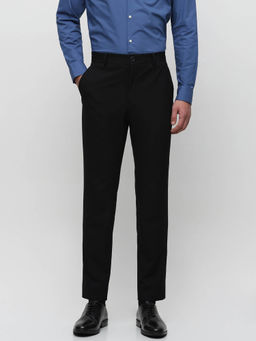 Selected - Black Mid Rise Slim Fit Tailored Trousers
