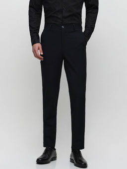 Selected - Dark Blue Mid Rise Slim Fit Tailored Trousers