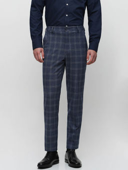 Selected - Blue Mid Rise Striped Tailored Trousers