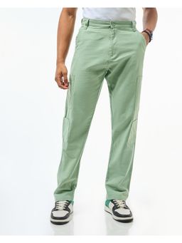 Bewakoof - Men's Green Cargo Linen Pants