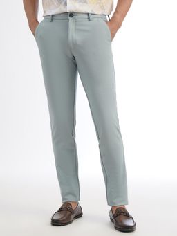 JadeBlue - Men's Light Blue Blended Slim Fit Casual Trouser