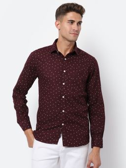 Cantabil - Men Maroon Shirt