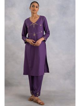 Folksong - Purple Solid Kurta