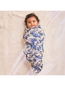 Softsens Baby - Vintage Toile Stretch Swaddle - Blue (0-6 Months)
