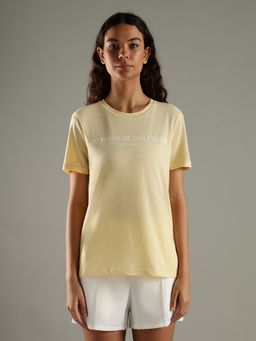 Tommy Hilfiger - Yellow Logo Regular Fit Cotton T-Shirt