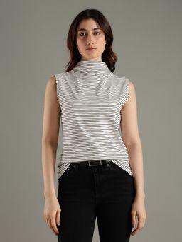 Tommy Hilfiger - Navy Blue Striped Regular Fit Cotton T-Shirt