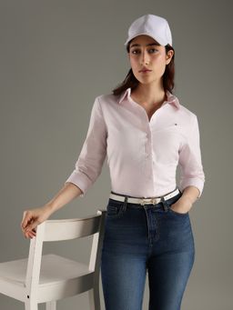 Tommy Hilfiger - Pink Striped Regular Fit Cotton Shirt