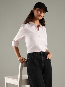 Tommy Hilfiger - Pink Striped Regular Fit Cotton Shirt