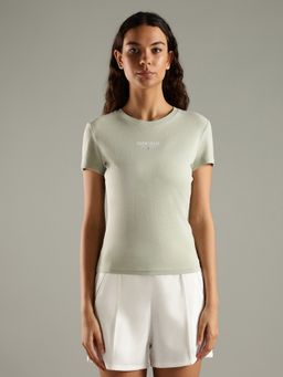 Tommy Hilfiger - Green Logo Slim Fit Cotton T-Shirt