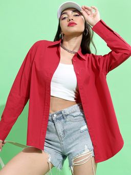 TOKYO TALKIES - Women Red Regular Shirt