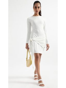 Virgio - Off White Sleek White Bodycon Mini Dress
