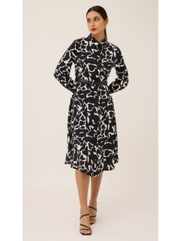 Virgio - Black Shirt Midi Dress with Belt (Set of 2)