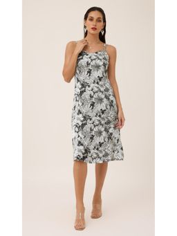 Virgio - Multi Color Floral Noodle Strap Slip Knee Length Dress