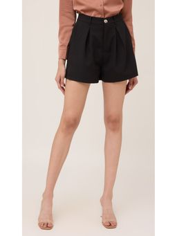 Virgio - Black Pleated Detail Shorts
