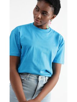 Virgio - Blue Modern Casual Sky Blue Boxy Fit T-Shirt
