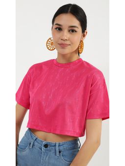 Virgio - Pink Effortlessly Cool The Crop Boxy T-Shirt