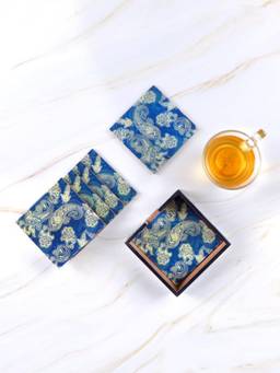 The Home Co - Table Coaster - Blue Paisley (Pack of 6)