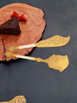 The Home Co - Gold Cake Abstract Cutlery Set