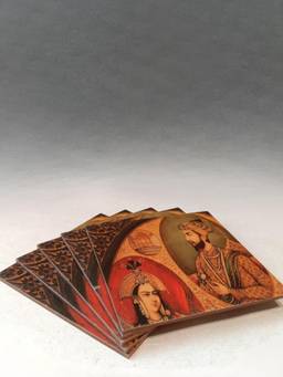 The Home Co - Square Trivet - Mughal Printed (Pack of 5)
