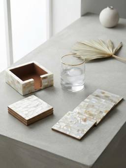 The Home Co - Table Coaster - Mother Of Pearl (Pack of 6)