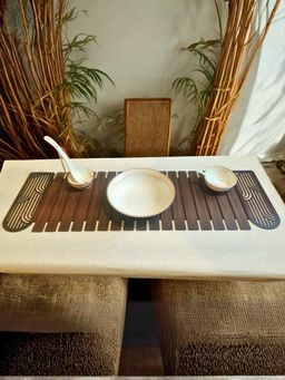 The Home Co - Wooden Laser Cut Design Scalped On Sides Foldable Runner