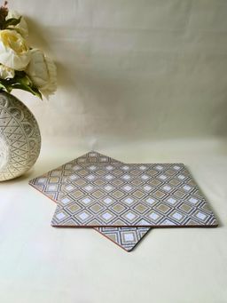 The Home Co - Grey Geometric Pattern Matt (Pack of 2)
