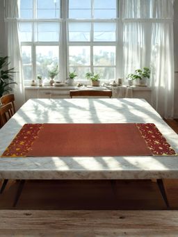 The Home Co - Leatherette Runner Brown Colour Laser Cut Design