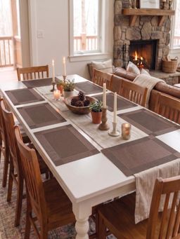 YELONA - Brown Woven Pvc Dining Table Placemat (Pack of 8)