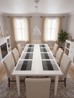 YELONA - Charcoal Woven Pvc Dining Table Placemat (Pack of 8)