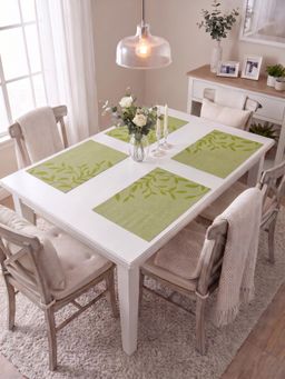 YELONA - Green Woven Pvc Dining Table Placemat (Pack of 4)