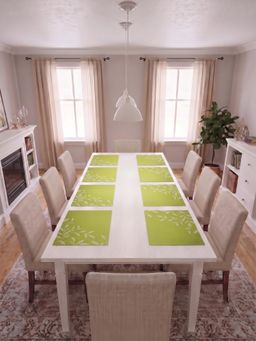 YELONA - Green Woven Pvc Dining Table Placemat (Pack of 8)