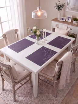 YELONA - Purple Woven Pvc Dining Table Placemat (Pack of 4)