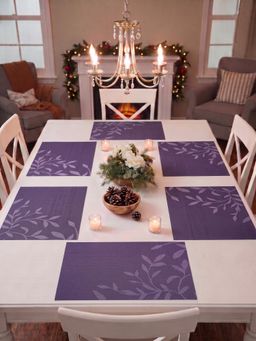 YELONA - Purple Woven Pvc Dining Table Placemat (Pack of 6)