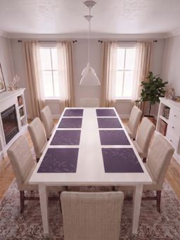 YELONA - Purple Woven Pvc Dining Table Placemat (Pack of 8)