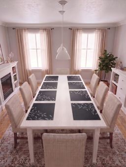 YELONA - Black Woven Pvc Dining Table Placemat (Pack of 8)