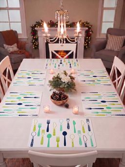 YELONA - White Woven Pvc Dining Table Placemat (Pack of 6)