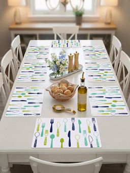 YELONA - White Woven Pvc Dining Table Placemat (Pack of 8)