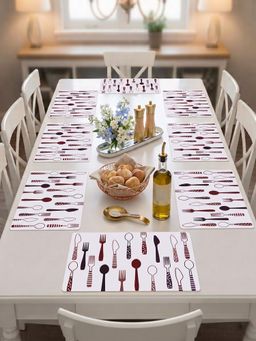 YELONA - White Woven Pvc Dining Table Placemat (Pack of 8)