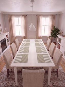 YELONA - Khaki Woven Pvc Dining Table Placemat (Pack of 8)