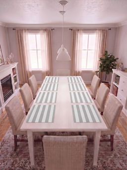 YELONA - White & Grey Woven Pvc Dining Table Placemat (Pack of 8)