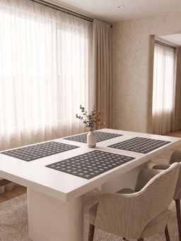 YELONA - Black Woven Pvc Dining Table Placemat (Pack of 4)
